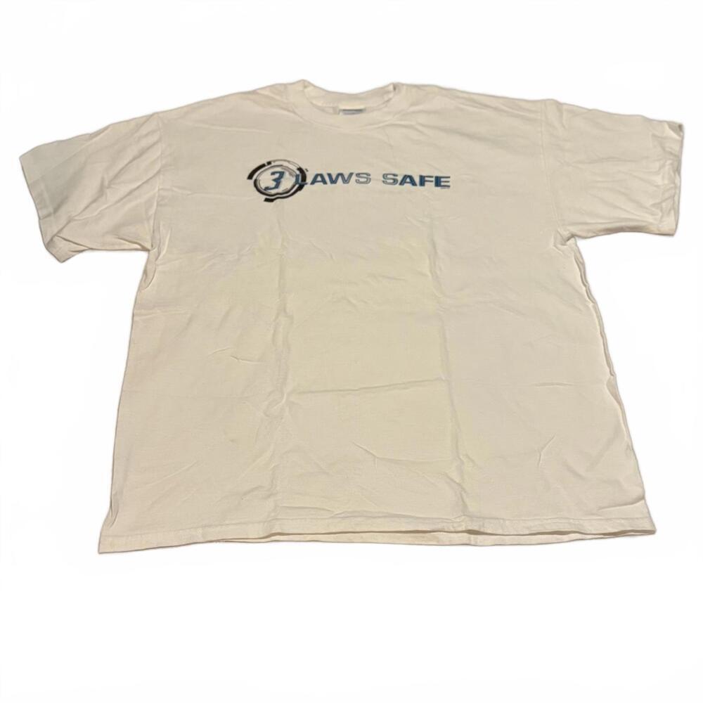 3 Laws Safe Graphic T-Shirt White XL iRobot Promo Tee